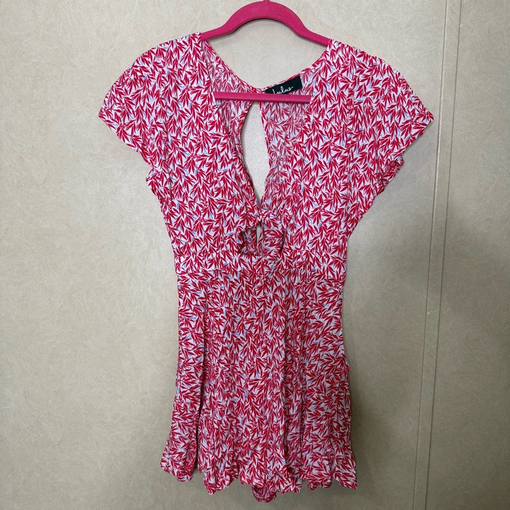 Lulus Red/White Romper Size XS